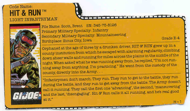 1988 Target Exclusive Hit & Run Paracute Pack File Card Forgotten Figures - Surveillance Port